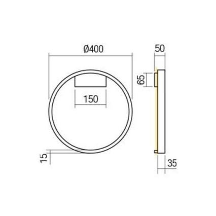 Redo 01-2819 - LED ljusreglerad vägglampa FEBE LED/24W/230V svart