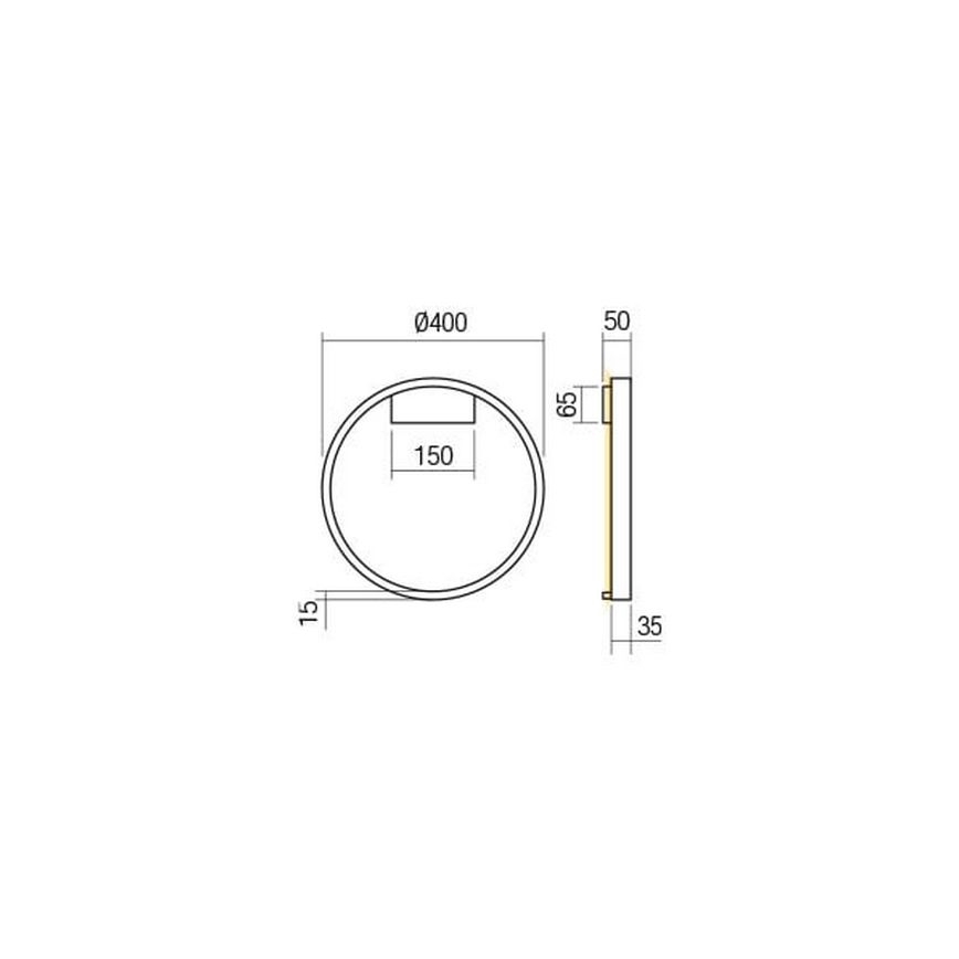 Redo 01-2819 - LED ljusreglerad vägglampa FEBE LED/24W/230V svart