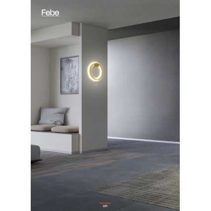 Redo 01-2837 - LED ljusreglerad vägglampa FEBE LED/24W/230V svart
