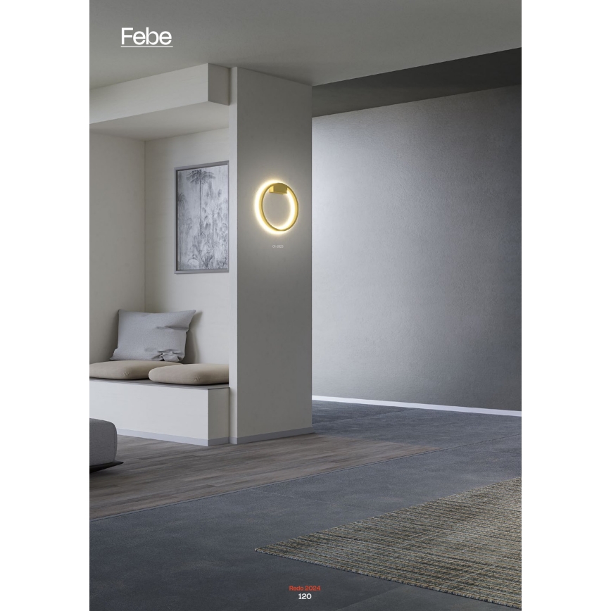 Redo 01-2837 - LED ljusreglerad vägglampa FEBE LED/24W/230V svart