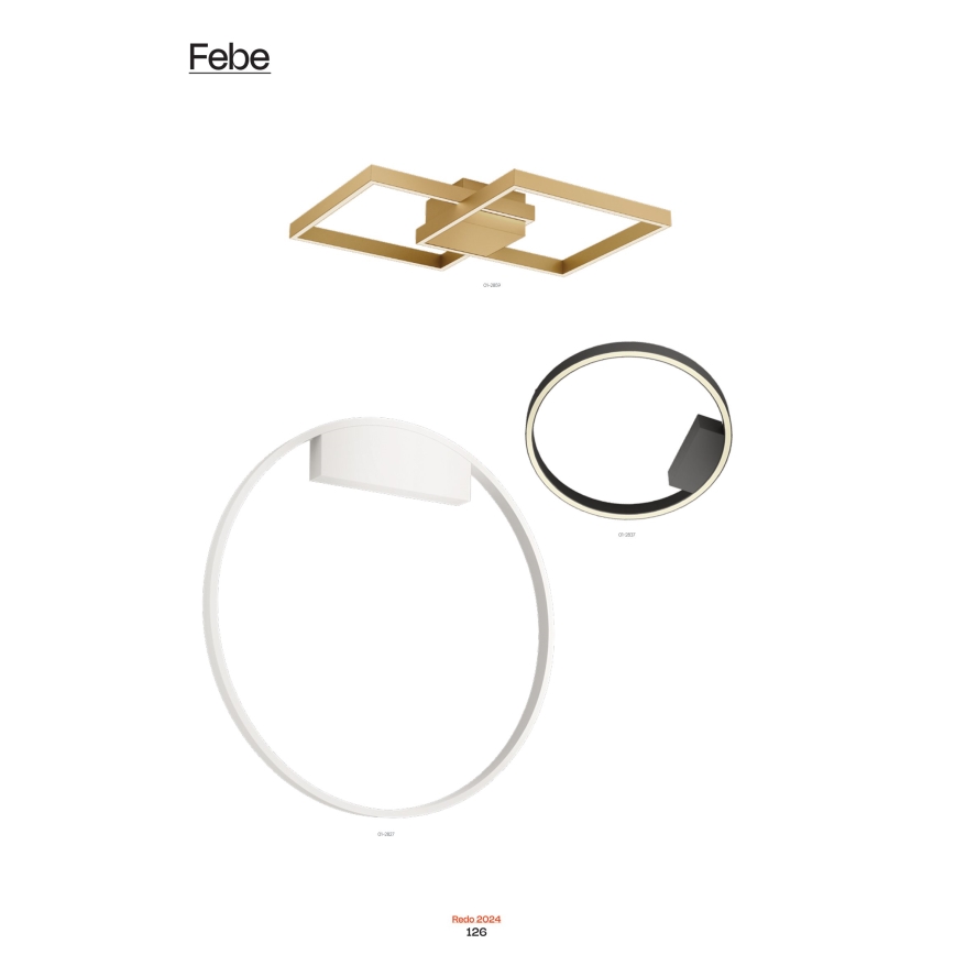 Redo 01-2837 - LED ljusreglerad vägglampa FEBE LED/24W/230V svart