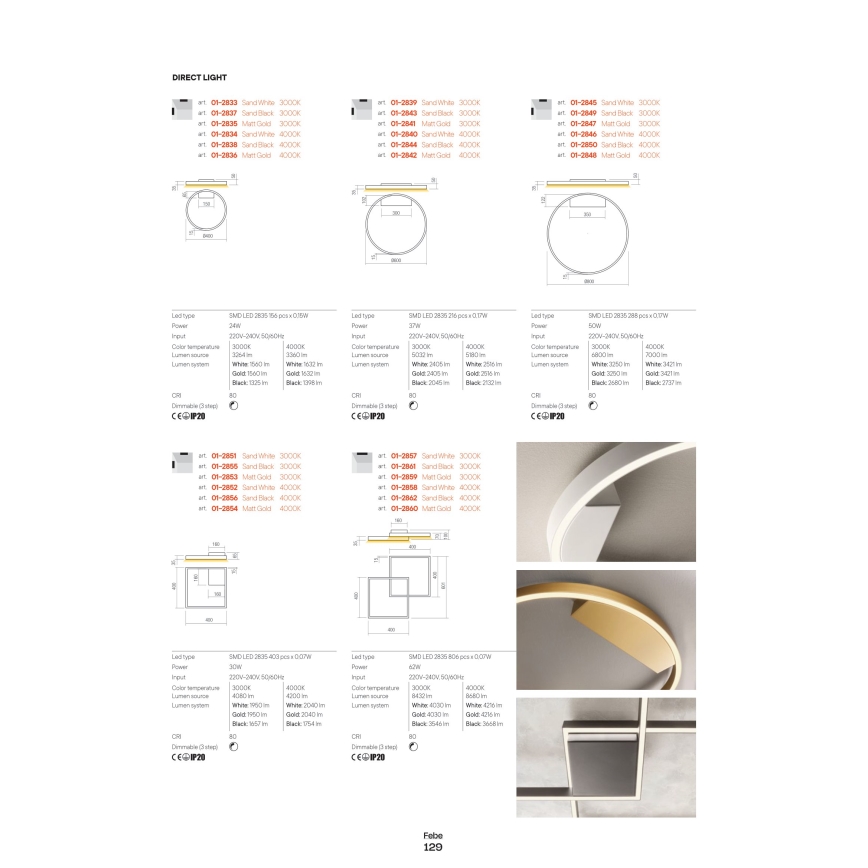 Redo 01-2837 - LED ljusreglerad vägglampa FEBE LED/24W/230V svart