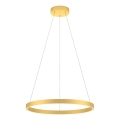 Redo 01-2865 - LED ljusreglerad ljuskrona på textilsladd FEBE LED/37W/230V guld