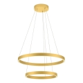 Redo 01-2889 - LED ljusreglerad ljuskrona på textilsladd FEBE LED/62W/230V guld