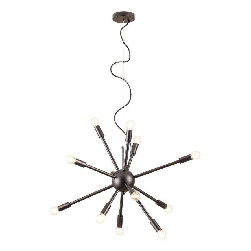 Redo 01-2934 - Ljuskrona med kabel STELLAR 12xE14/25W/230V svart