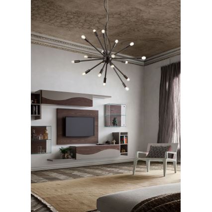 Redo 01-2934 - Ljuskrona med kabel STELLAR 12xE14/25W/230V svart