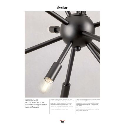 Redo 01-2936 - Ljuskrona med textilsladd STELLAR 18xE14/25W/230V svart