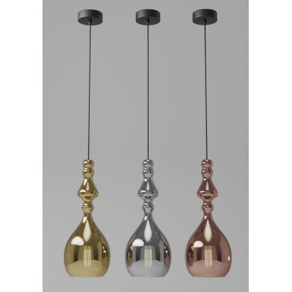Redo 01-2937 - Pendellampa på sladd AMBIX 1xE27/42W/230V Ø 18 cm, guldfinish