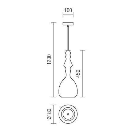 Redo 01-2937 - Pendellampa på sladd AMBIX 1xE27/42W/230V Ø 18 cm, guldfinish