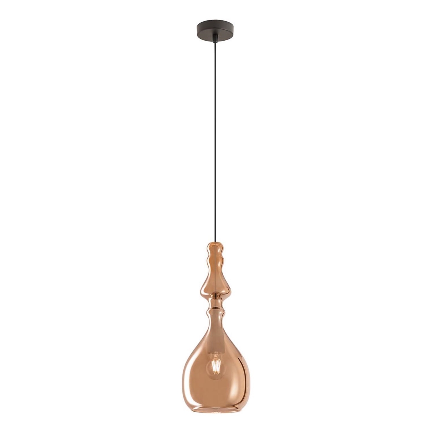 Redo 01-2939 - Takpendel med sladd AMBIX 1xE27/42W/230V Ø 18 cm brun