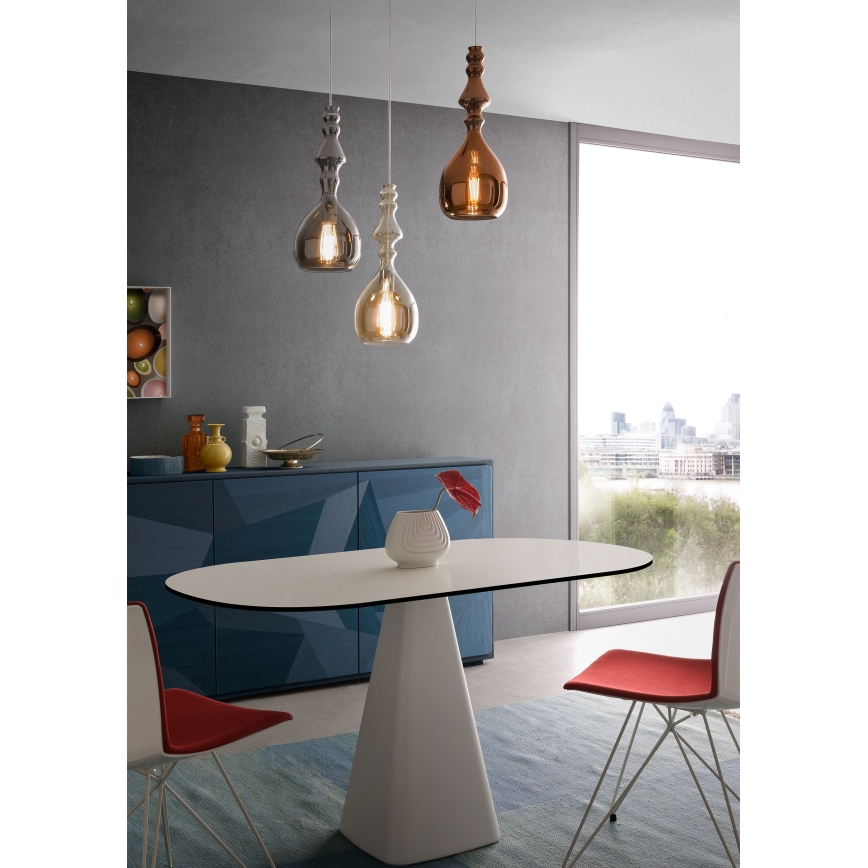 Redo 01-2939 - Takpendel med sladd AMBIX 1xE27/42W/230V Ø 18 cm brun