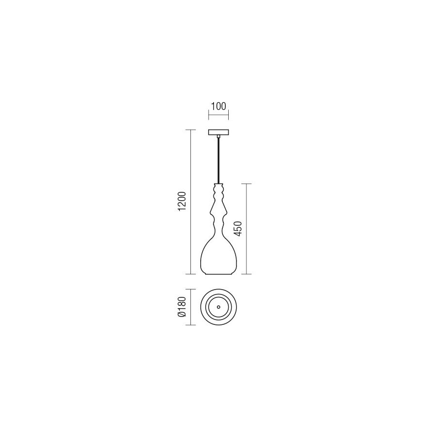 Redo 01-2939 - Takpendel med sladd AMBIX 1xE27/42W/230V Ø 18 cm brun