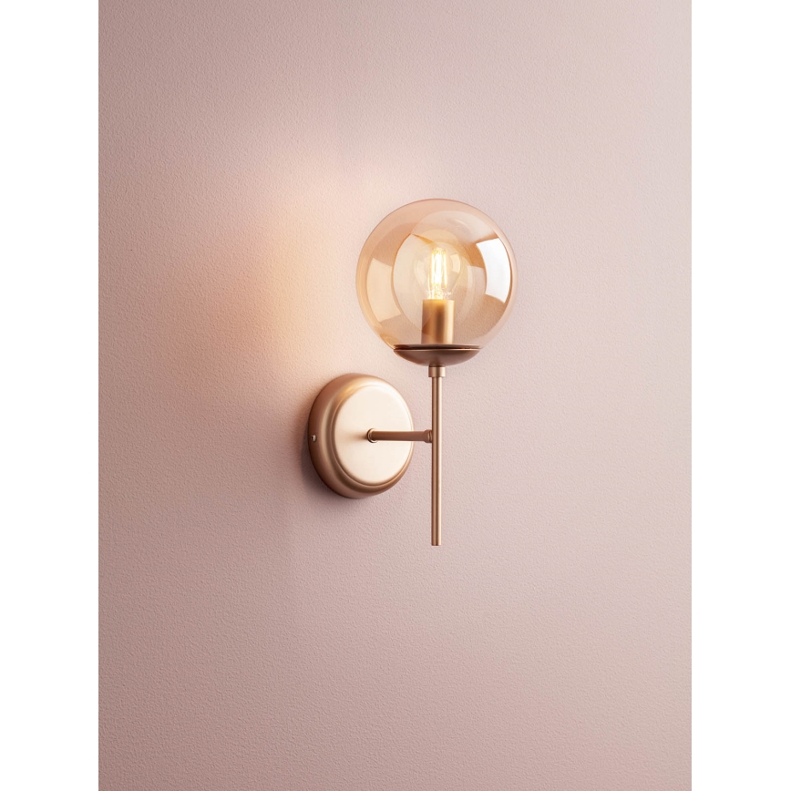 Redo 01-2942 - Vägglampa MUNDI 1xE14/28W/230V koppar