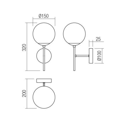 Redo 01-2942 - Vägglampa MUNDI 1xE14/28W/230V koppar