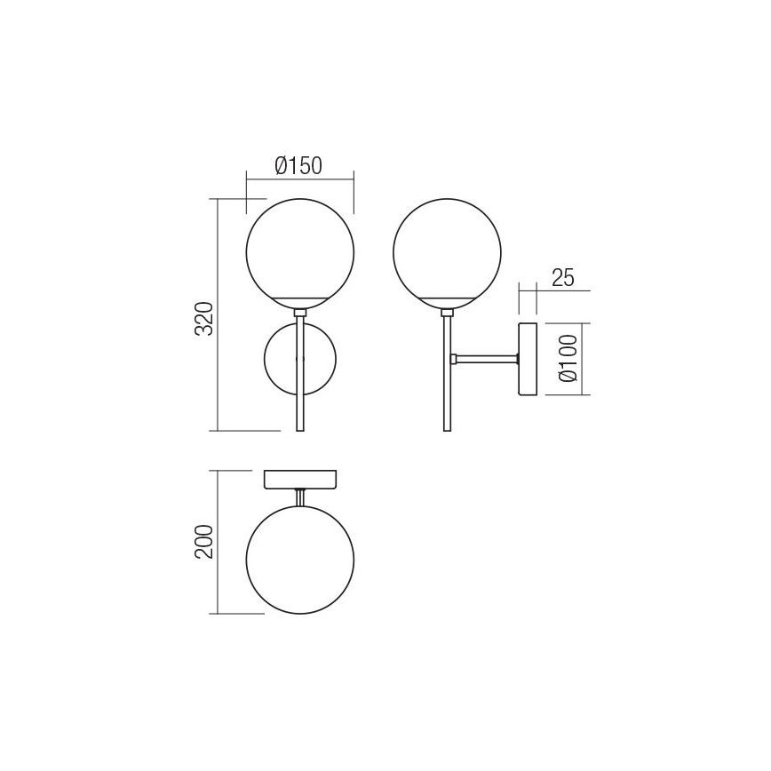 Redo 01-2942 - Vägglampa MUNDI 1xE14/28W/230V koppar