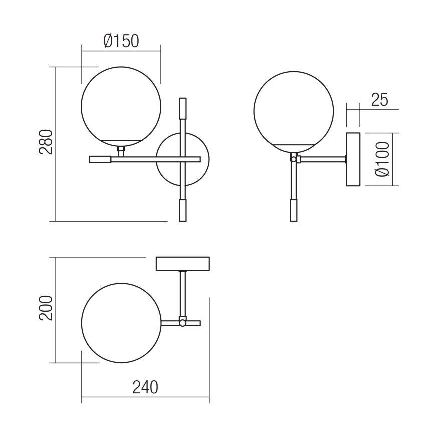 Redo 01-2945 - Vägglampa ESSENTIAL 1xE14/28W/230V vänster