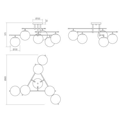Redo 01-2948 - Taklampa ESSENTIAL 6xE14/28W/230V