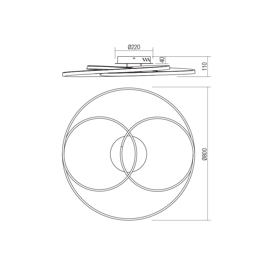 Redo 01-2973 - LED taklampa CENTRIX LED/92W/230V brons