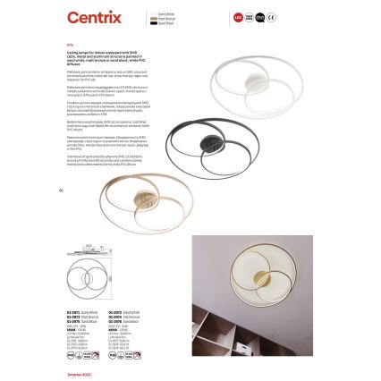 Redo 01-2975 - LED taklampa CENTRIX LED/92W/230V svart