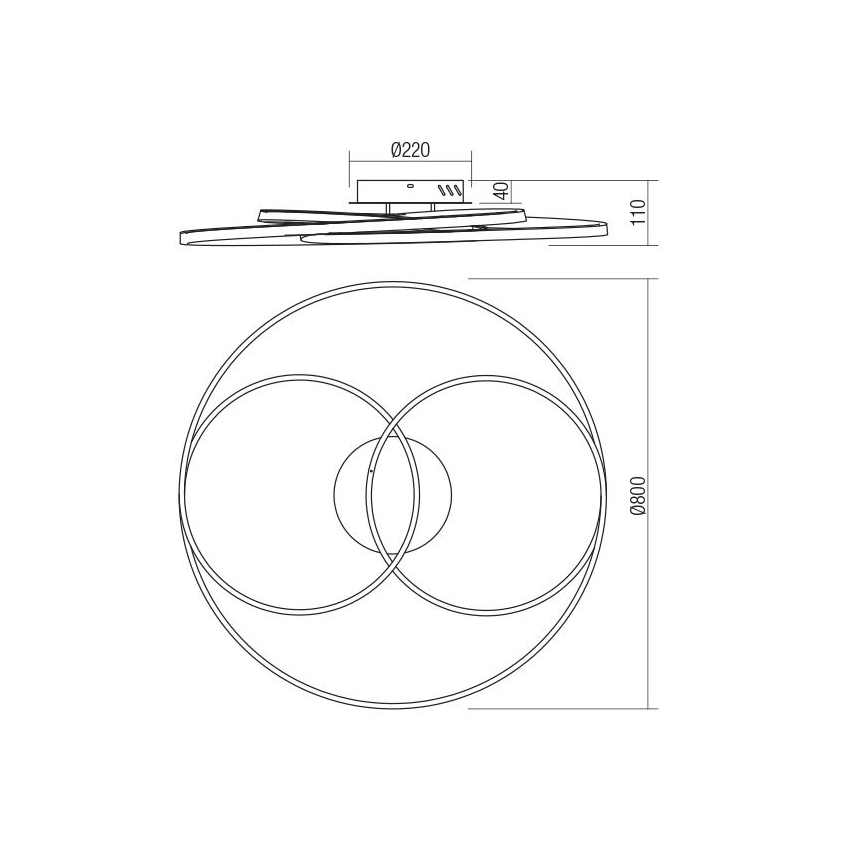 Redo 01-2975 - LED taklampa CENTRIX LED/92W/230V svart