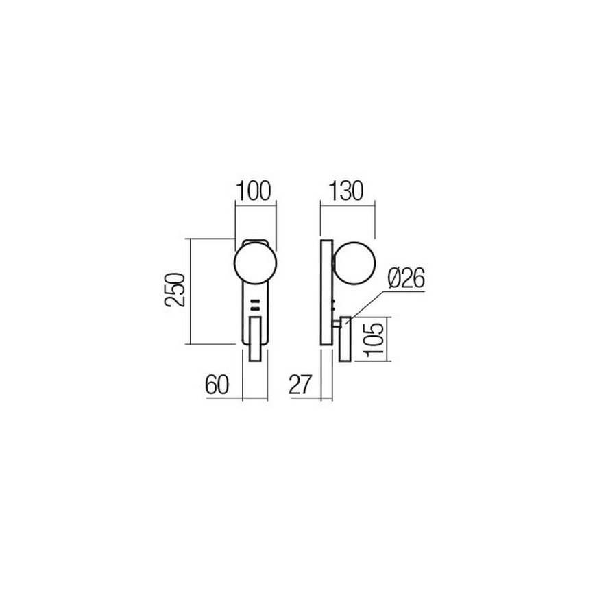 Redo 01-2993 - LED-vägglampa OASIS LED/3W/230V + 1xG9/10W USB CRI 90 polerad krom