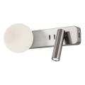 Redo 01-2993 - LED-vägglampa OASIS LED/3W/230V + 1xG9/10W USB CRI 90 polerad krom