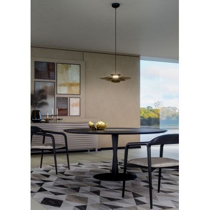 Redo 01-3001 - LED-pendel på vajer FARGO LED/16,5W/230V CRI 90 Ø 50 cm svart/guld