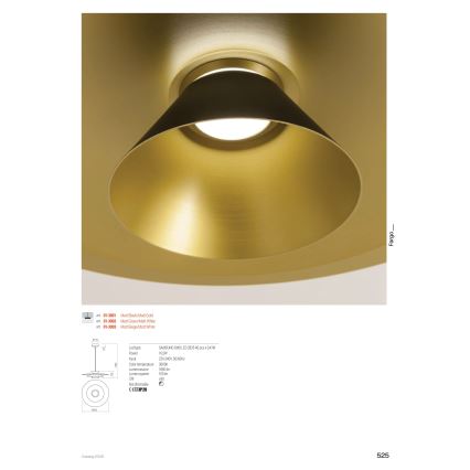 Redo 01-3003 - LED-pendel på vajer FARGO LED/16,5W/230V CRI 90 Ø 50 cm beige/vit