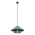 Redo 01-3006 - Pendellampa på kabel GRILL 1xE27/42W/230V Ø 39,6 cm svart/turkos