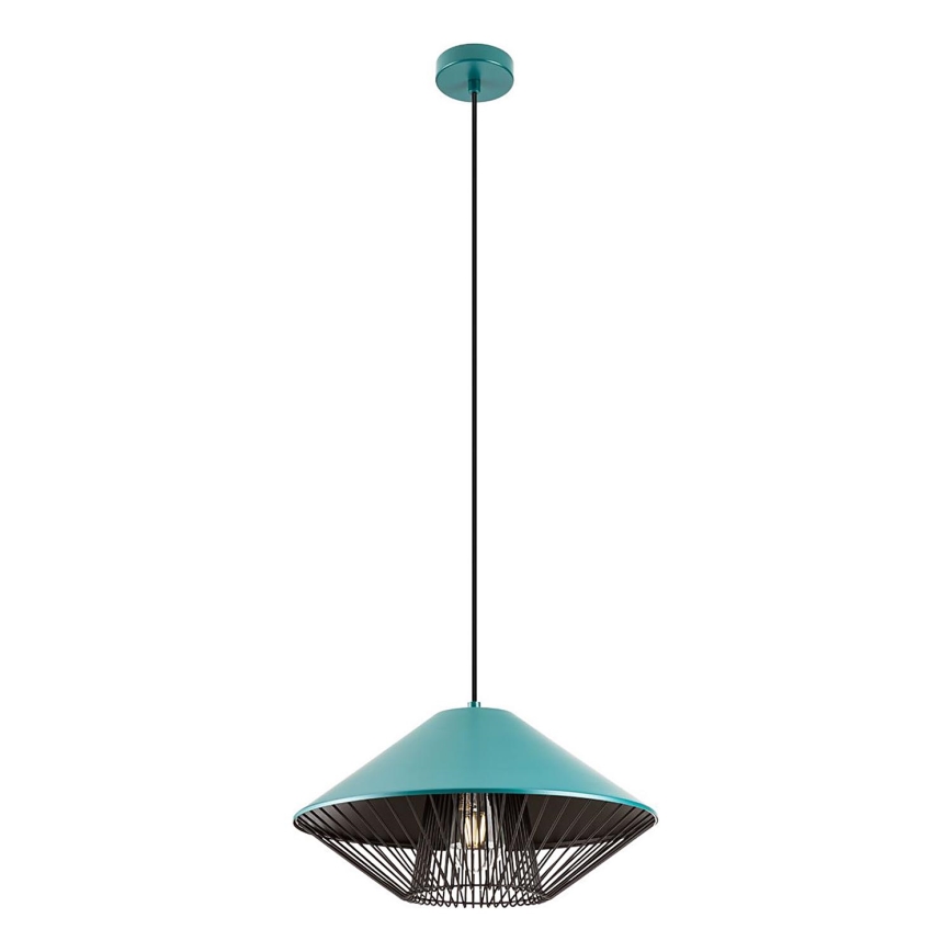 Redo 01-3006 - Pendellampa på kabel GRILL 1xE27/42W/230V Ø 39,6 cm svart/turkos