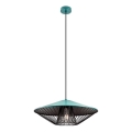 Redo 01-3010 - Takpendel med kabel GRILL 1xE27/42W/230V Ø 49,5 cm svart/turkos