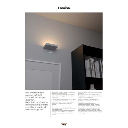 Redo 01-3016 - LED väggarmatur LAMINA 2xLED/15W/230V CRI 90 svart