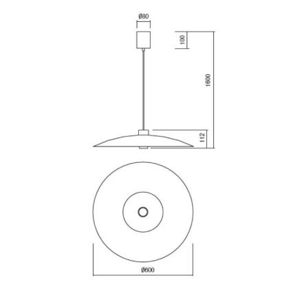 Redo 01-3021 - LED-pendel med wireupphängning LARS LED/14W/230V + LED/10W Ø 60 cm CRI 90 svart
