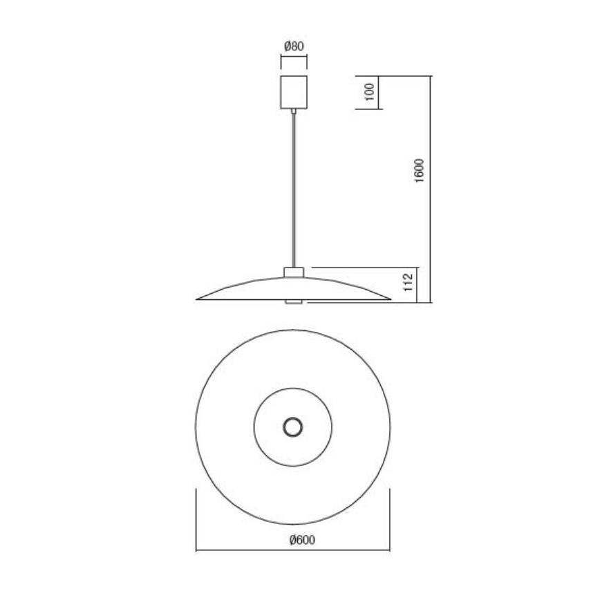 Redo 01-3021 - LED-pendel med wireupphängning LARS LED/14W/230V + LED/10W Ø 60 cm CRI 90 svart