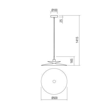 Redo 01-3051 - Takpendel med sladd GUNNAR 1xE27/42W/230V Ø 50 cm svart