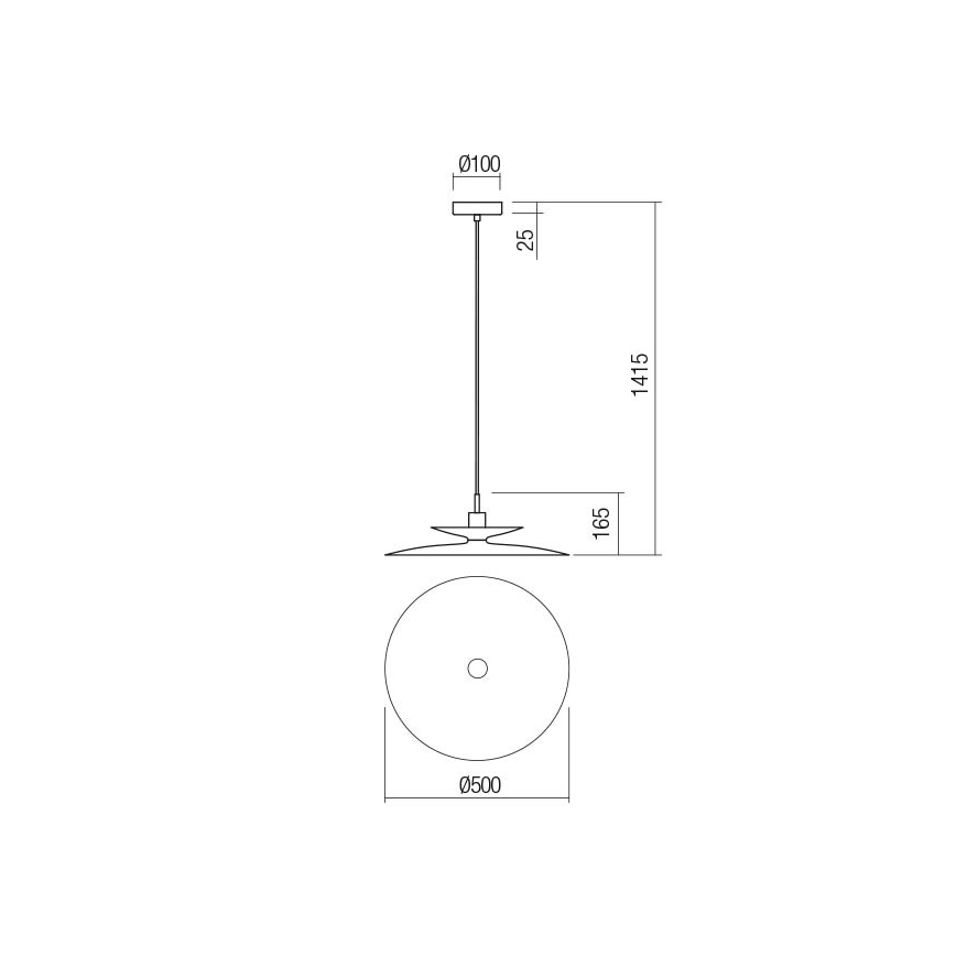 Redo 01-3051 - Takpendel med sladd GUNNAR 1xE27/42W/230V Ø 50 cm svart