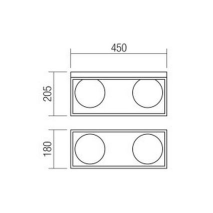 Redo 01-3054 - Taklampa ZODIAC 2xE14/28W/230V