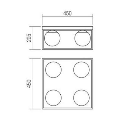 Redo 01-3055 - Taklampa ZODIAC 4xE14/28W/230V