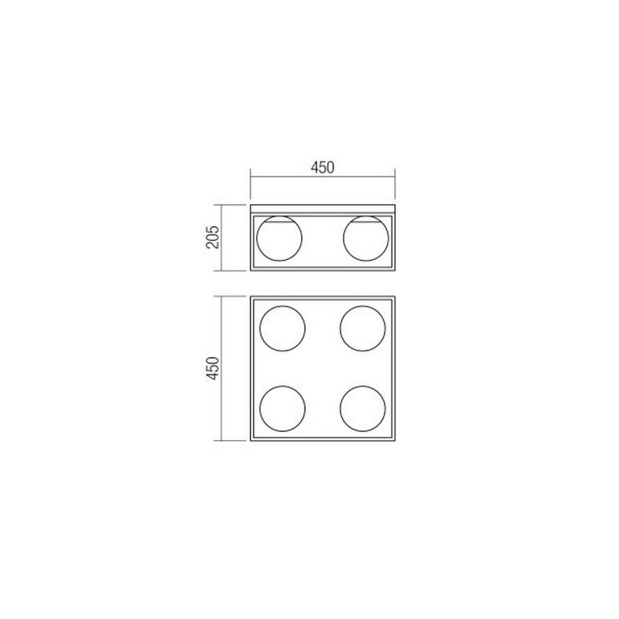 Redo 01-3055 - Taklampa ZODIAC 4xE14/28W/230V