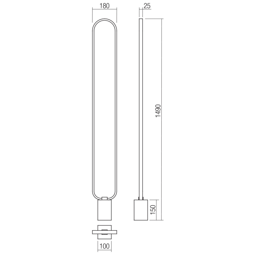 Redo 01-3062 - LED Dimbar golvlampa ADO LED/24W/230V guld