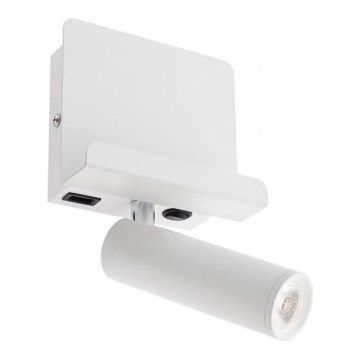 Redo 01-3083 - LED väggspotlight PANEL LED/3,5W/230V USB vit