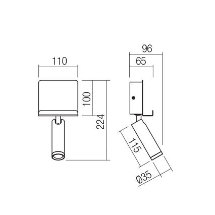Redo 01-3083 - LED väggspotlight PANEL LED/3,5W/230V USB vit