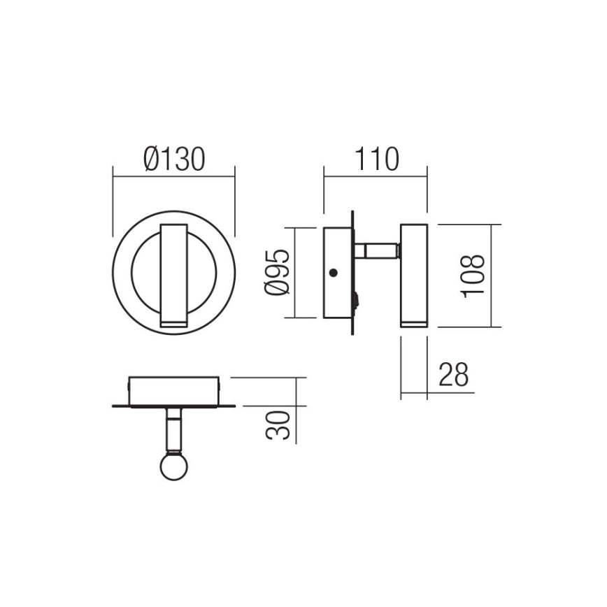 Redo 01-3089 - LED väggspotlight CLOSER LED/6W/230V vit