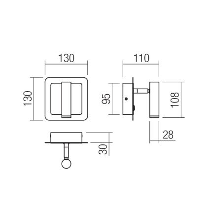 Redo 01-3091 - LED väggspotlight CLOSER LED/6W/230V vit