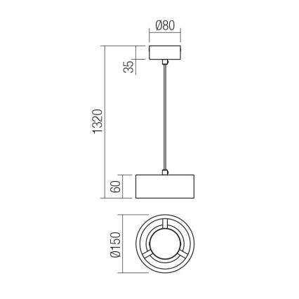 Redo 01-3099 - LED ljuskrona med textilsladd PUNKT LED/6W/230V diameter 15 cm vit
