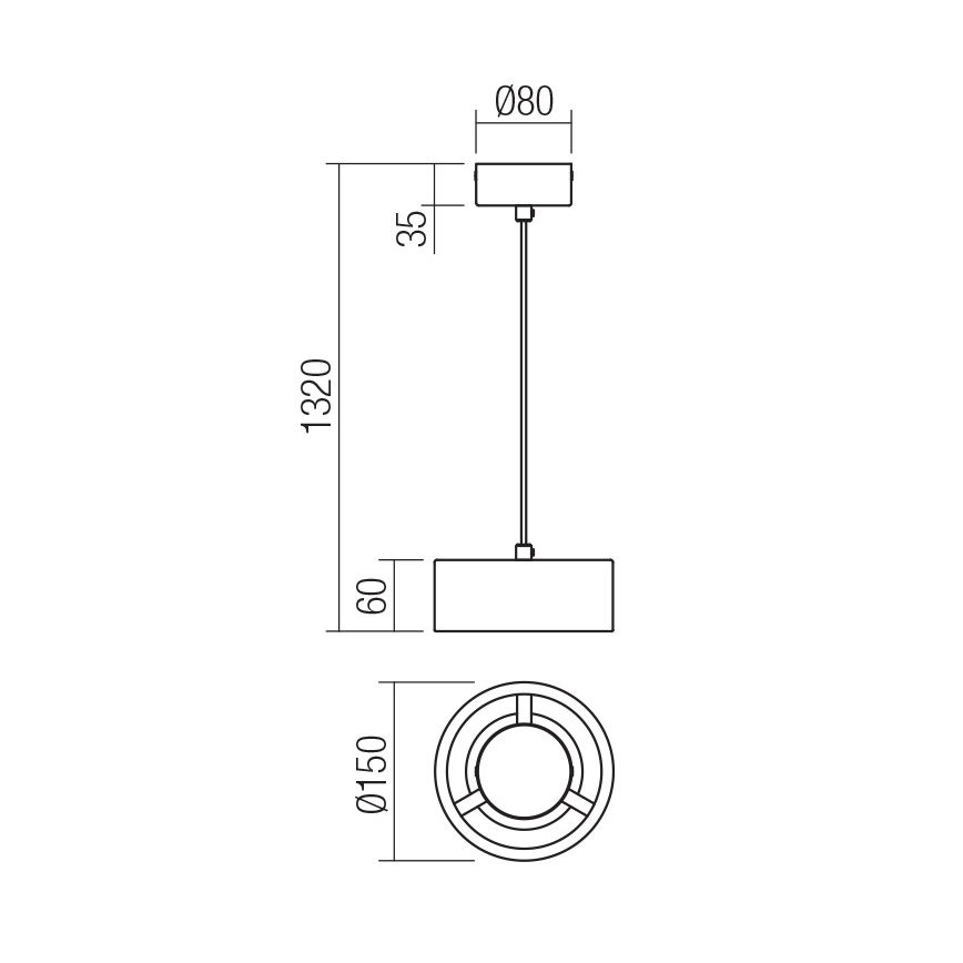 Redo 01-3101 - LED ljuskrona med textilsladd PUNKT LED/6W/230V diameter 15 cm svart