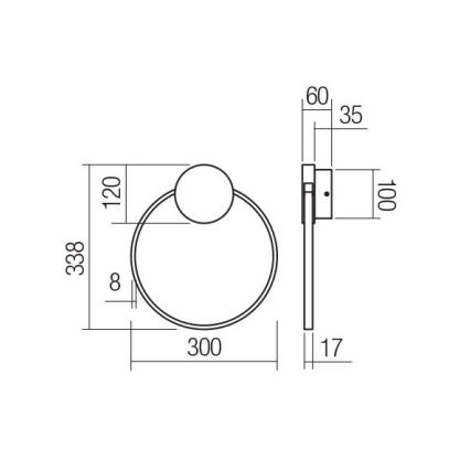 Redo 01-3102 - LED väggbelysning ATOM LED/11W/230V diameter 30 cm