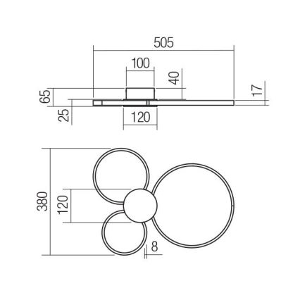Redo 01-3105 - LED taklampa ATOM LED/20W/230V