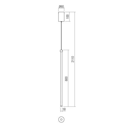 Redo 01-3116 - LED ljuskrona med textilsladd TABOO LED/9W/230V svart