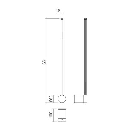 Redo 01-3122 - LED väggbelysning TABOO LED/9W/230V svart